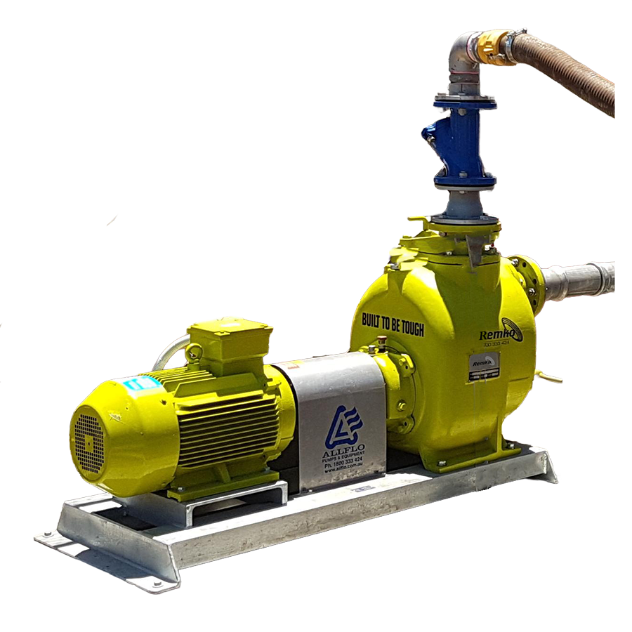 Remko RT-100 trash pump installed on a trade waste pit