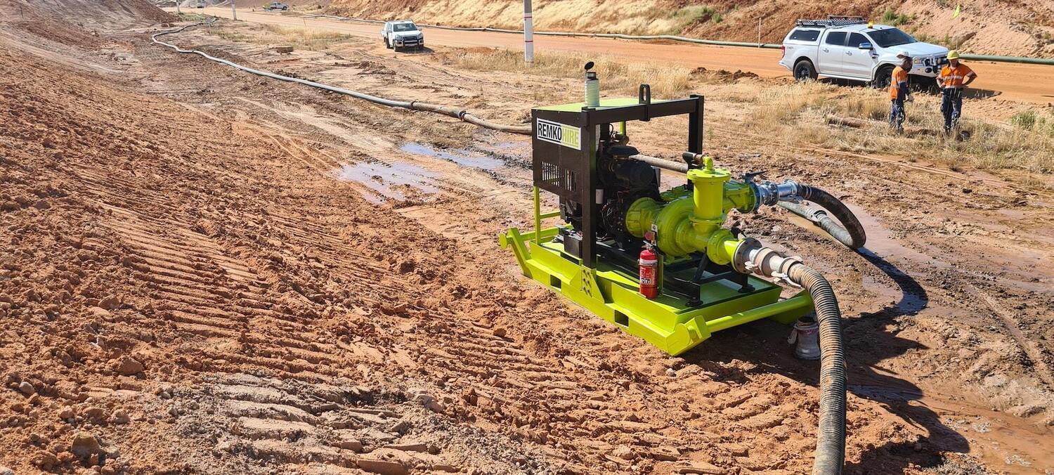 Civil Contracting diesel pumpset for temporary pumping, construction and water management.